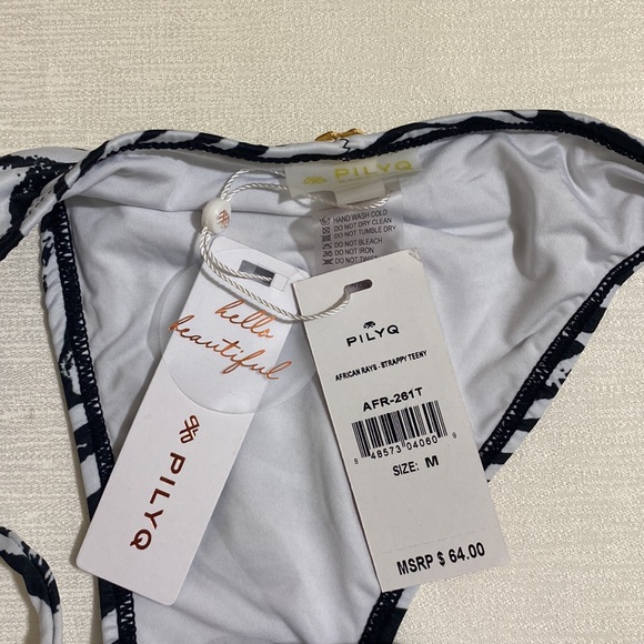 PILYQ Women's African Rays Strappy Teeny Bikini Bottom Size M - Picture 4 of 4